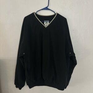 Men's dark green V-Neck windbreaker